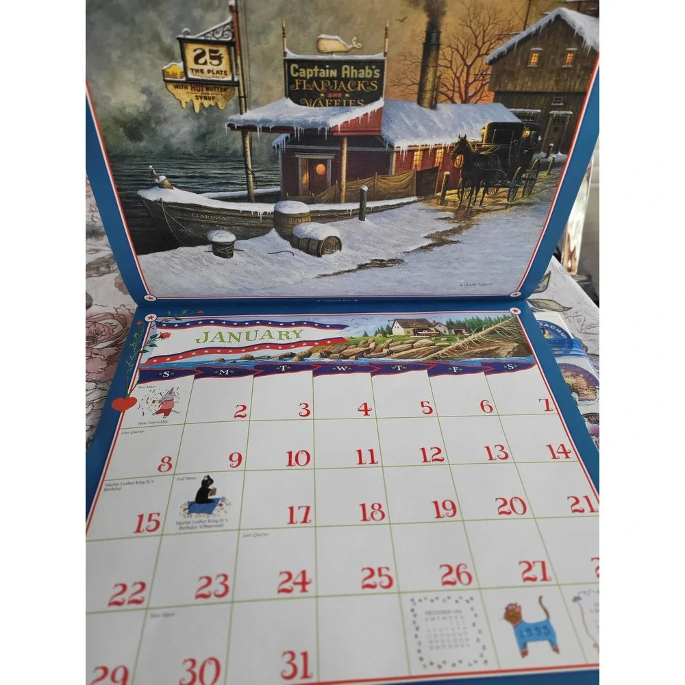 Americana‎ Calendar 1995 Charles Wysocki Vintage Patriotic Wall Decor